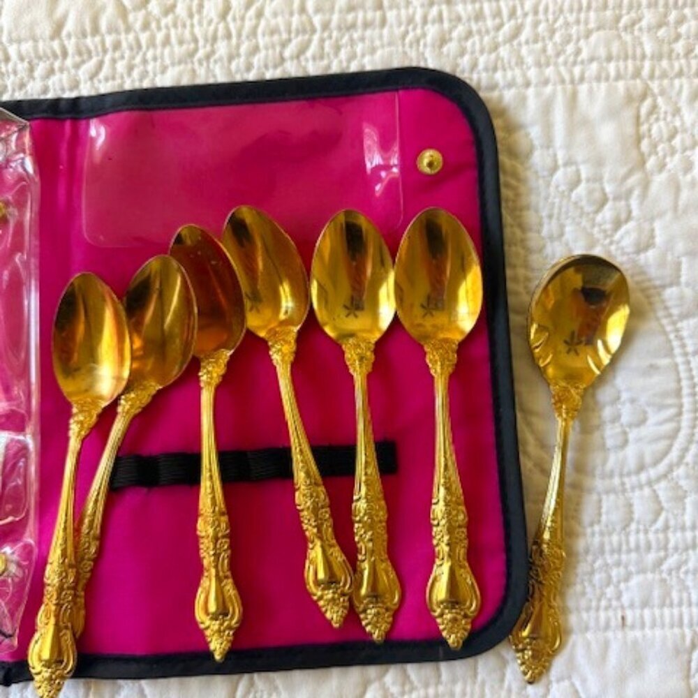 vintage royal sealy flatware gold plated 12